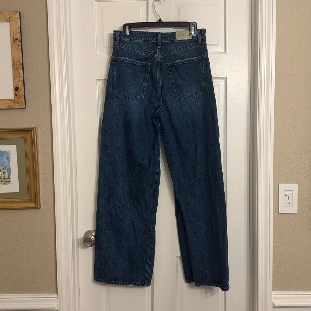 PISTOLA Wide Leg High-Rise Women’s Jeans - Dark Blue - Picture 3 of 8